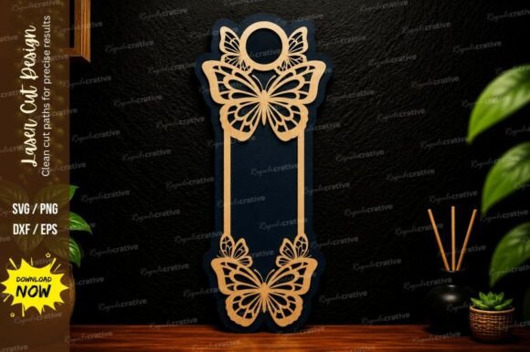 Butterfly Bookmark Laser Cut SVG Design