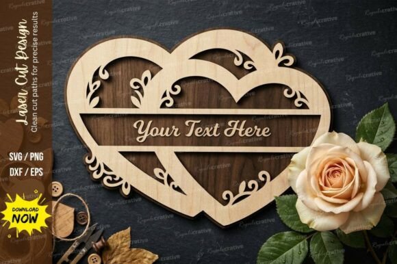 Creating Personalized Romance with a Heart Name Sign Laser Cut SVG