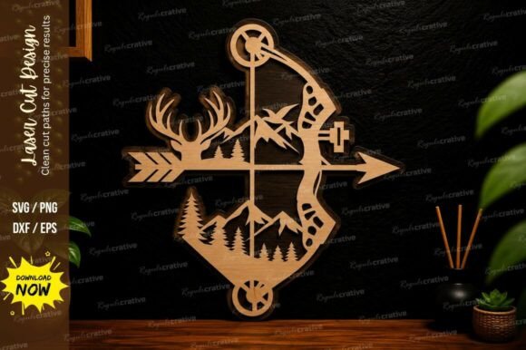 Deer Archery Compass Laser Cut SVG Guide
