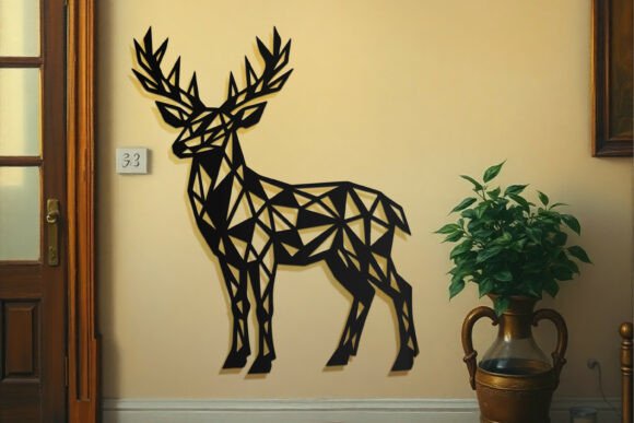 Elevate Your Space with Laser Cut Geometric Deer Wall Art SVG