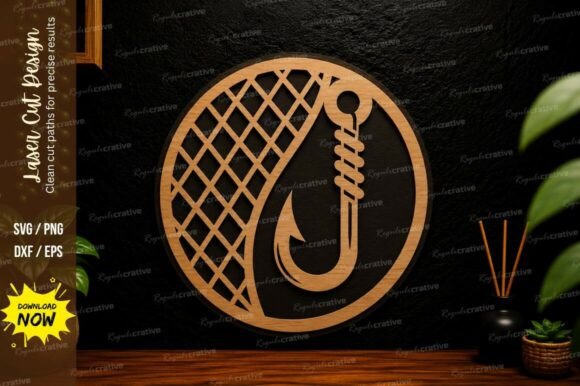 Fishing Hook Circle Laser Cut Svg Design: Integrating Precision Assets into Your Creative Workflow