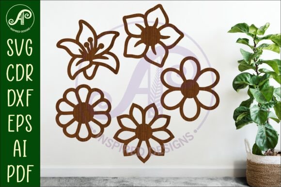 Flower Silhouette Cut Out Designs 5