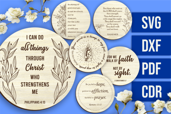 Laser - 6 Bible Coasters Wall Signs: Integrating Faith-Based Design into Your Creative Workflow