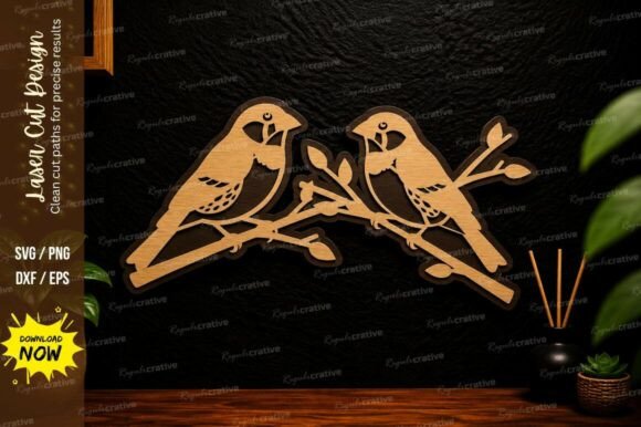 Love Birds Branch Laser Cut Svg Design: A Versatile Asset for Makers and Crafters