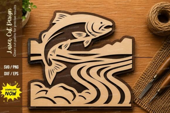 Mastering Precision: The Jumping Fish River SVG Fishing Laser Design for Modern Makers