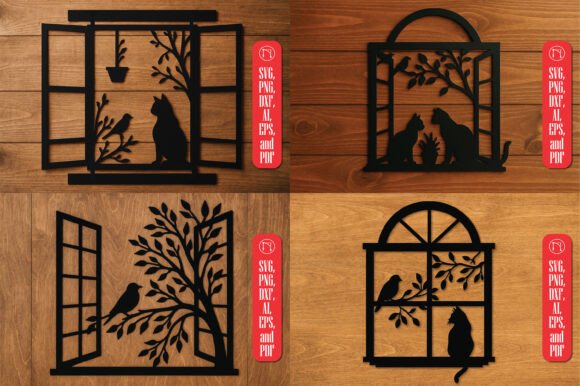 Metal Window Wall Decor SVG Bundle: Crafting Serene Nature-Inspired Art
