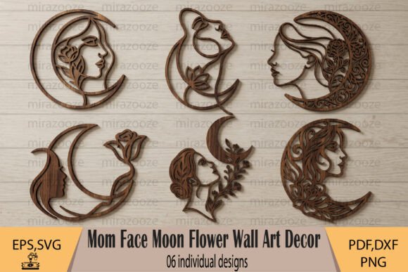 Mom Face Moon Flower Wall Art Decor Guide
