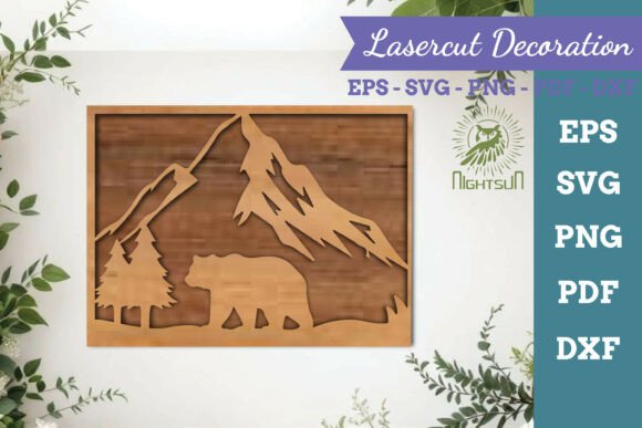 Mountain Bear Lasercut Wall Decor SVG 2: A Design and Technical Evaluation