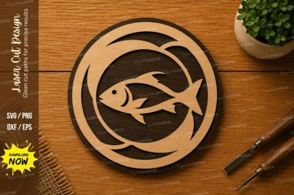 Strategic Design Integration: Leveraging the Fish Circle SVG Fishing Laser Cut File for Precision and Brand Value